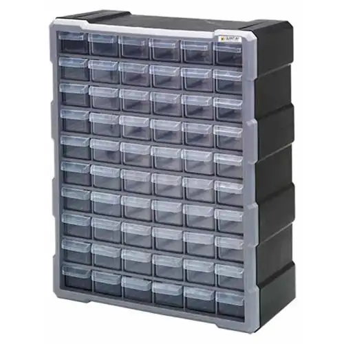 Caja Organizadora de Plástico PM con 60 Compartimentos  - Colores Variados